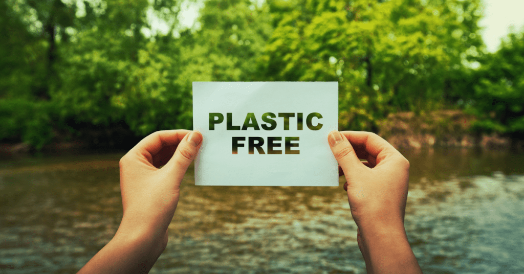 Plastic Free Sign Nature Background Single Use Plastic Is A Problem
